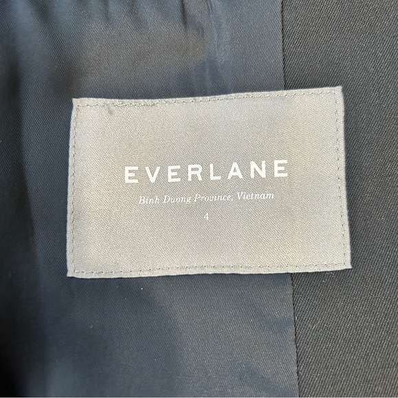 Everlane Blazer Size 0 Womens Black Jacket Wool One Button Lined Size 4 - Picture 6 of 7